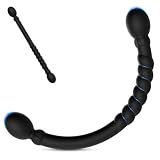 Doppeldildo Analkette Silikon Sex Spielzeug, Analspielzeuge Fisting Sexspielzeug, Anal kugeln Anal Beads Anus Masturbator für Paare Frauen Männer (Schwarz)