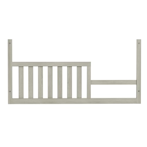Image of Toddler Bed Safety Guard Rail for Oxford Baby, Soho, Ozlo & Avalon Baby Convertible Cribs - Solid Wood Rail for Toddler Bed Conversion - Safety Rails for Children (Weathered Oak, Option 1)