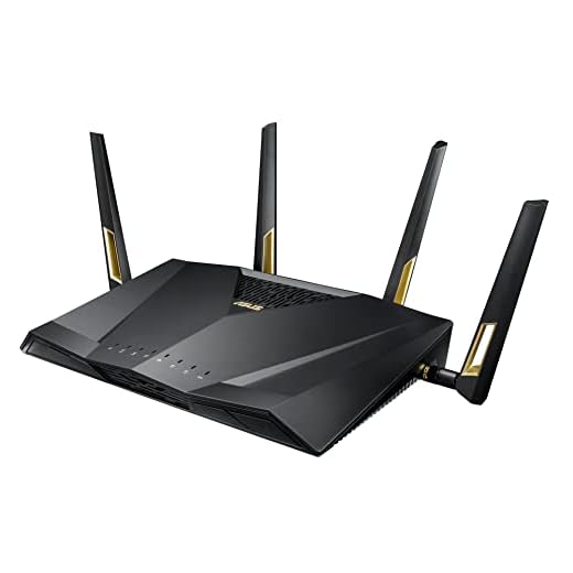 ASUS RT-AX88U Routeur Gaming Wi-Fi 6 Ai Mesh / AX 6000 Mbps Double Bande OFDMA et MU-MIMO avec Aura Sync, Sécurité AiProtection Pro à Vie par TrendMicro