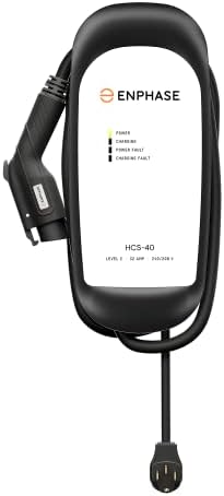 Enphase Level 2 EV Charger, Safety Certified, 32 Amp, 240v, NEMA 14-50 Plug, 25ft Cable, J1772, Compatible with US Electric Vehicles, HCS-40 Home Electric Car Charging Station - Formerly ClipperCreek