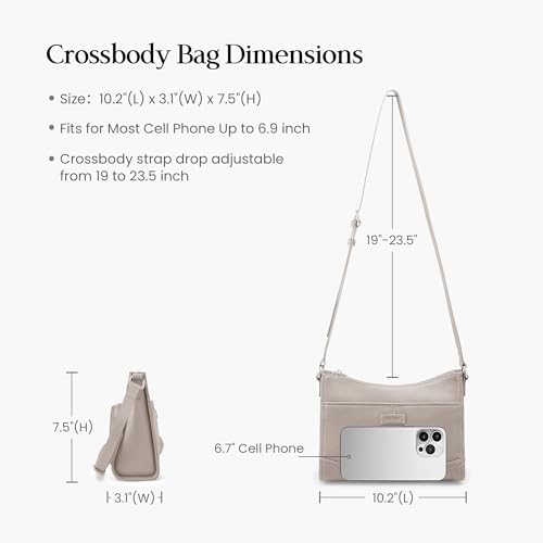 Image of befen Genuine Leather Crossbody Purses for Women, Women's Small Crossbody Shoulder Bag with Built in RFID Wallet