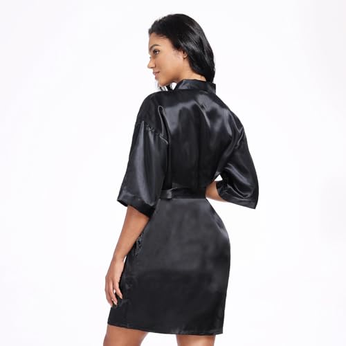 Women’s Short Satin Robes Lightweight Silky V-Neck Sleepwear,Wedding Bridal Party Bride Bridesmaid Bathrobes4
