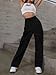 LOLOCCI Black Cargo Pants Baggy Women Cargo Work Casual High Waisted Black Pants