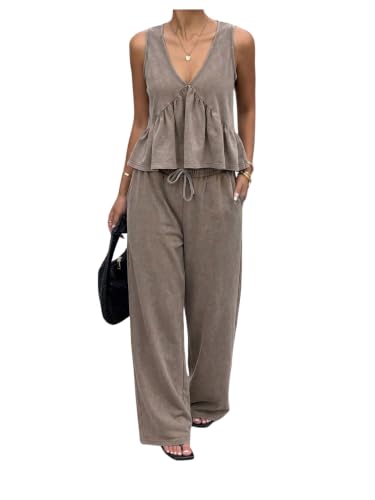 SOLY HUX Women's 2 Piece Sets Summer Matching Sets Pants Outfits