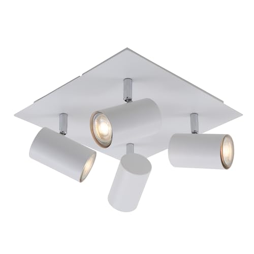BRILONER - Lampada da soffitto orientabile, attacco GU10, max. 40 Watt, plafoniera, lampada, soggiorno, camera da letto, cucina, faretto da soffitto, illuminazione da soffitto, 26,5 x 26,5 x 12,3 cm