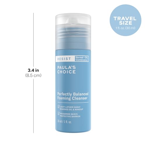 Image of Paula's Choice RESIST Perfectly Balanced Foaming Facial Cleanser, Face Cleanser with Hyaluronic Acid & Aloe, Anti-Aging Face Wash, Large Pores & Oily Skin, Fragrance-Free
