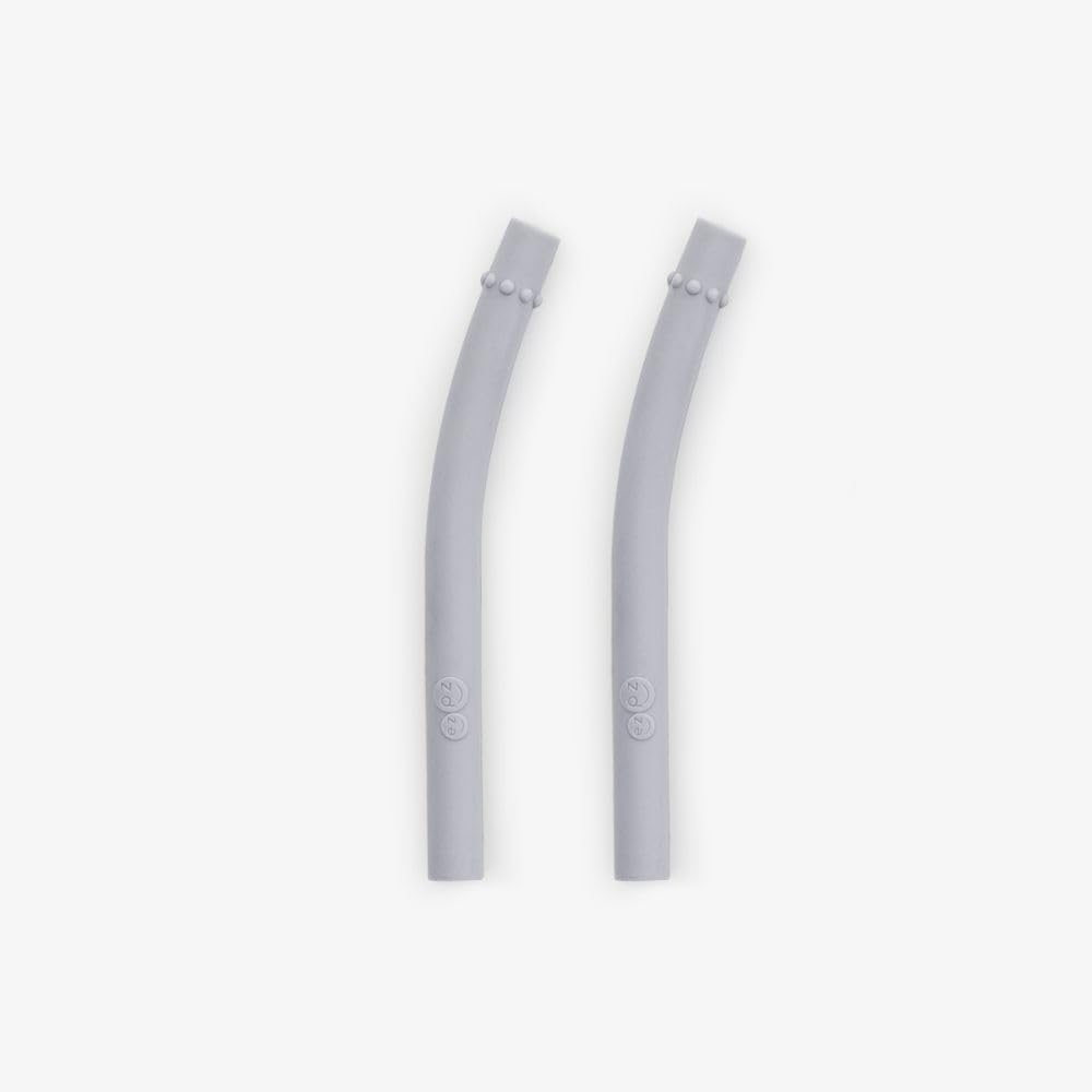 ezpz Mini Cup Replacement Straw - 100% Silicone - Reusable and Long Lasting - (2 Pack of Pewter)-image-22