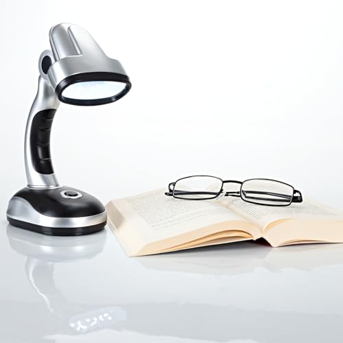 3 PAGEN® Tischlampe Kabellos, LED Leselampe, Tischleuchte batteriebetrieben, Schreibtischlampe, Schwenkbar und Verstellbar, Kunststoff/Schwarz, Nachttischlampe, 1 Stück