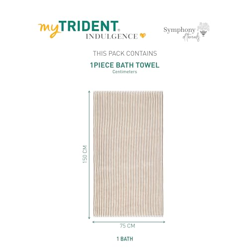 Image of MYTRIDENT Symphony of Threads Towel for Bath, 75 cm x 150 cm, 100% Cotton, 625 GSM, Super Soft, Absorbent, Mirael