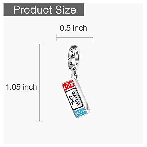 Dazlily Gamer Girl Dangle Charm 925 Sterling Silver Charms Fits Bracelets Necklaces Valentine's Day Gift Birthday Gift Jewelry For Women Girls #TOP4