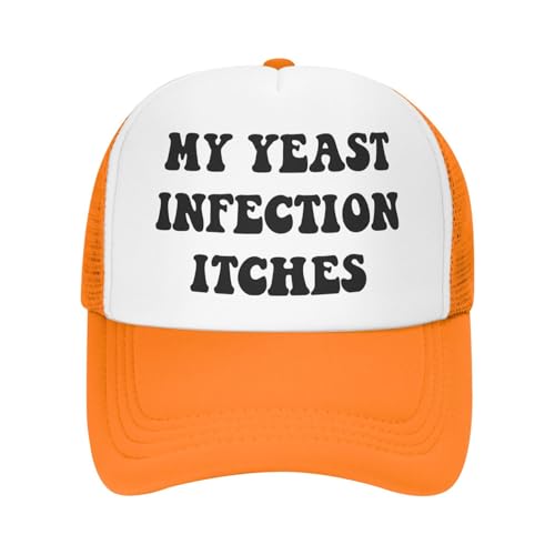 Image of My Yeast Infection Itches Trucker Hat Funny Baseball Caps Adjustable Fishing Hats for Men Women Black