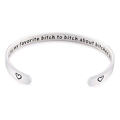 VGWON You're My Favorite B to B about B with Friendship Bracelets Sister Gift Ideas Best Friend Bracelet for Women BFF Gifts Silver Cover