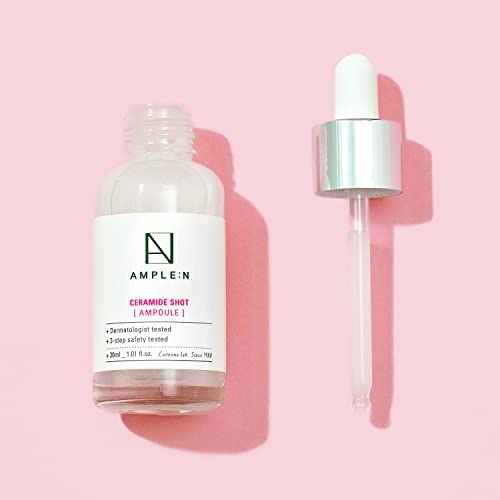 Ample:n Ceramide Shot Ampoule – Anti Aging And Hydrating Serum With Ceramide For Deep Moisturization – For Dry & Rough Skin To Reduces Wrinkles & Repairs Skin, 1.01 Fl.oz. #TOP3