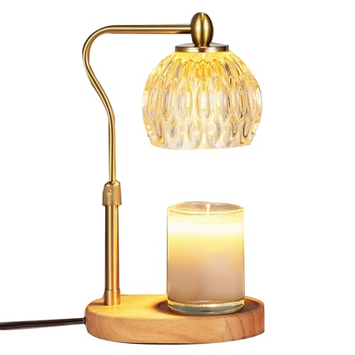 Jkjhbhged Candle Warmer, Candle Warmer Lamp with Timer & Dimmer Candle Warmer Height Adjustable Scented Candles US Plug Easy to Use Gold