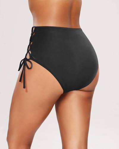 HYTENSUN Women's High Waisted Bikini Bottom Tummy Control Tie Side Swim Bottoms Bathing Suits Swimsuit Bottoms4