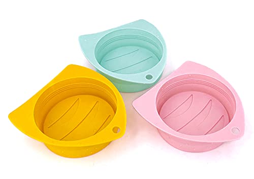 3 Pack Dog Cat Food Can Lids - Silicone Stretch Lids Covers For Pet Food Cans, Reusable Universal Size Fit Medium And Large Size Cans #TOP25