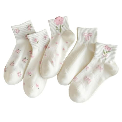 Image of Women Cute Ankle Socks Cotton Mini Crew Athletic Casual Sock for Girls Sneakers