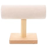 OHPHCALL Soporte de Joyería de Madera Cilindro Redondo para Exhibir Pulseras y Brazaletes, Organizador Compacto para Mujer y Niñas, Almacenaje Elegante para Joyas y Relojes