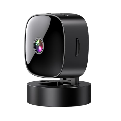 YUEHISY Cámara de Seguridad, Cámara WiFi Portátil de Rotación de 360° con Visión Nocturna, 1080P, Batería Recargable, Detección de Movimiento, para Monitoreo del Hogar en Interiores