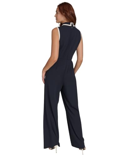 Image of Tommy Hilfiger Women's Pocketed Collared Contrast Sleeveless Dress