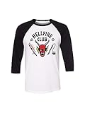 Stranger Things The Hellfire Club Raglan Shirt XS Black/White