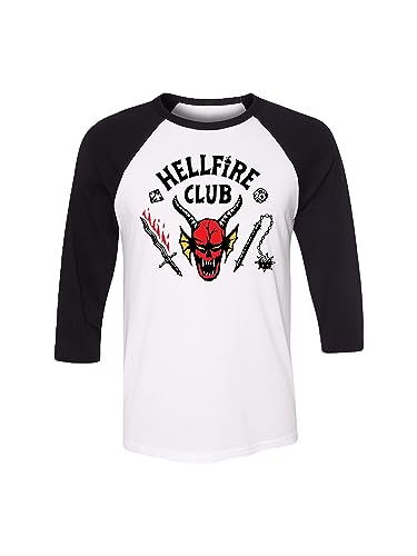Stranger Things The Hellfire Club Raglan Shirt XS Black/White