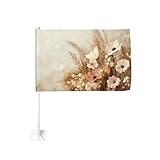 Boho Floral mit Wildblumen Gras Autofahne Outdoor Fenster Clip 30 x 45 cm doppelseitige...