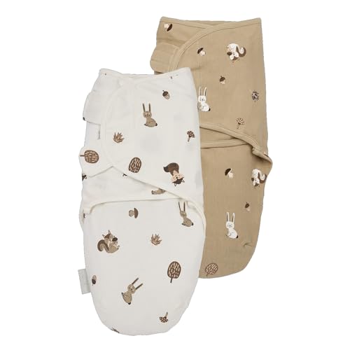 MEYCO Pucktuch 2er Pack 0-3M. Swaddle 1,0TOG Neugeborene Forest Animals – Ansicht 1