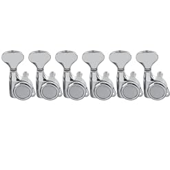 Musiclily Pro 6 en Ligne Ratio 18:1 Guitare Mécaniques Bloquante Locking Tuners Droitier Boutons G-Style pour Guitare électrique Style Strat Tele, Chrome - Les Beatles, Paul McCartney, John Lennon, RIngo Starr, George Harrison