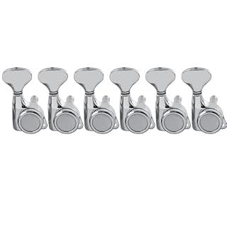 Musiclily Pro 6 en Ligne Ratio 18:1 Guitare Mécaniques Bloquante Locking Tuners Droitier Boutons G-Style pour Guitare électrique Style Strat Tele, Chrome - Les Beatles, Paul McCartney, John Lennon, RIngo Starr, George Harrison