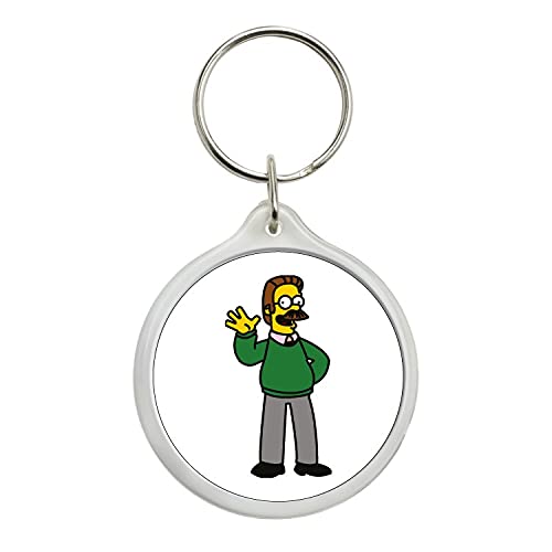THE SIMPSONS NED ROUND KEYCHAIN