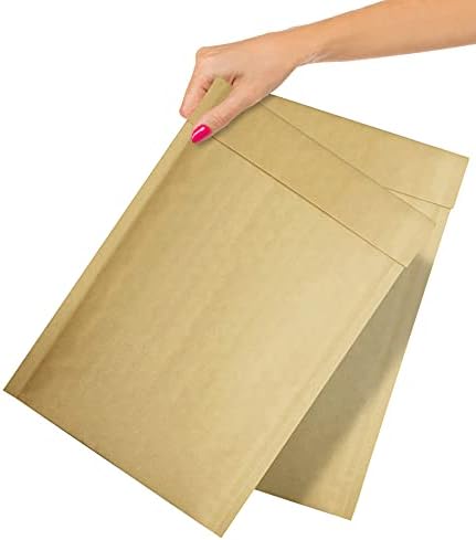 ABC Kraft Bubble Mailer 8.25 x 13 Inch, Pack of 25 Brown Padded Mailing Envelopes with Reliable Glue, Cushioning, Waterproof and Sturdy Kraft Paper Mailers, Minimalistic Padded Shipping Envelopes