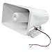 Pyle 8'' Indoor and Outdoor 65 Watts Heavy Duty Portable PA Horn Speaker, 8 Ohms Impedance, with Adjustable Bracket, White (2 Pack)