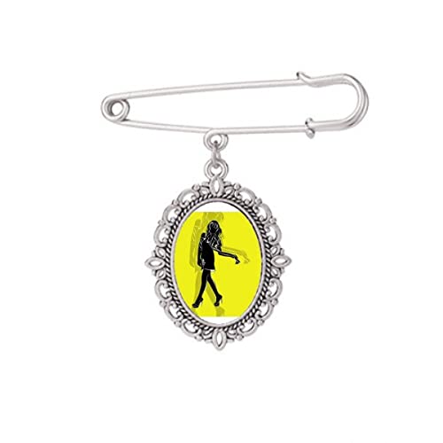 Broche fine pour femme taille M au design minimaliste et chic
