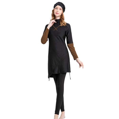 Maillot de bain modeste 3 pièces grande taille avec pantalon et bonnet