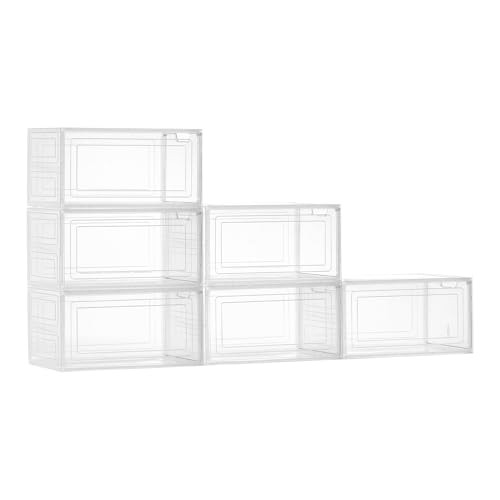 Cajas para zapatos de plástico transparente contenedor apilable VEVOR para tacones altos y botas