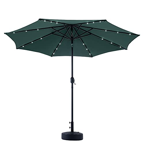 Ombrellone Da Giardino 2,3m Con Luci LED Solari E Inclinazione – Blu Navy, Struttura In Acciaio, UPF50+ - 5