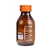 Pastein 8 Pieces Amber Borosilicate Glass 500 mL Graduated Round Lab Reagent Media/Storage Bottle With GL45 Orange Screw Cap