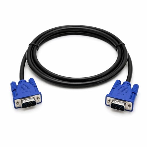 Cabo VGA 1,8m Blindado com Filtro Anti Interferência, Conector 15 Pinos Macho x Macho,Qualidade de Imagem Full HD 1080p, Compatível com PC Monitor Projetor TV, Cabo Resistente e Estável