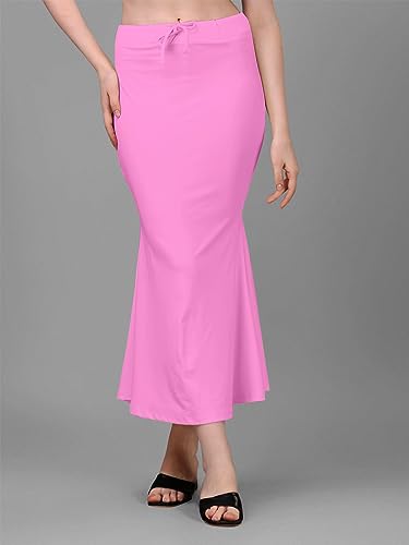 Image of Women's Saree Shapewear Petticoat, Cotton Blend Stretchable Mermaid Skirt, High Waist Tummy Control, Smooth Curve Fit with Adjustable Drawstring