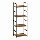 XINYF 棚 ラック おしゃれ 棚 スリム 棚 ラック 棚 スリム シェルフ ラック おしゃれ オープンシェルフ オープンラック 本棚 スリム (レトロ, 幅40×奥行30×高さ112cm)