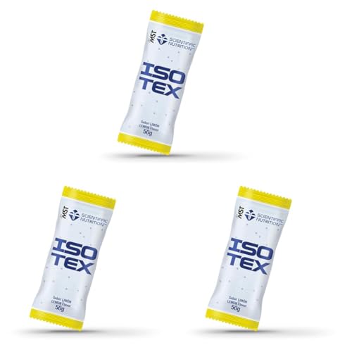 Scientiffic Nutrition - Isotex, Bebida Isotónica Instántanea en Polvo, Aporta Sales Minerales, Electrolitos y Energía, Bebida Deportiva Isotónica en Monodosis - Sabor Limón, 50 g (Paquete de 3)