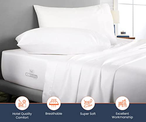 Sgi Bedding SGI-N15-CHLD-008 500 Tc 100% Egyptian Cotton Bed Sheets, Luxurious Soft For Premium Hotel Quality 4Pc Sheet Set - 1 Fitted Sheet, 1 Flat Sheet & 2 Pillowcase 15 Inch Inch Deep Pocket thumb #2