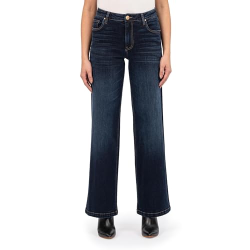 KUT from the Kloth Women's Jean High-Rise Wide Leg Clean Hem in Fortitude