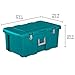 Sterilite Footlocker, Lockable Plastic Utility Storage Container Box, Teal - Heavy-Duty Organizing Containers for Home, Garage, Office, and Basement