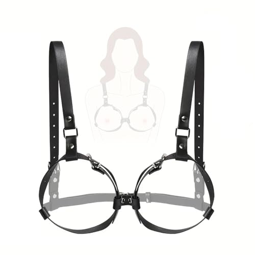 Correas de pecho ajustables de piel sintética de color negro de 1 pieza