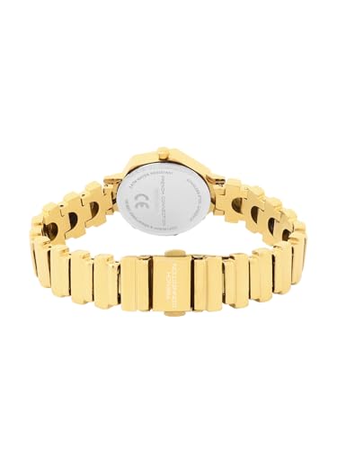 Image of French Connection Mop Silver Hexagonal Dial with Gold Stainless Steel Strap Watch for Womens - FCN0139GM