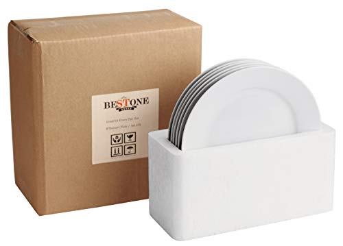 Bestone 201801 8 Inch Porcelain White Salad Plates Set thumb #1