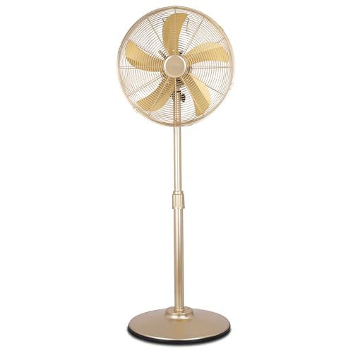 Image of Air Pro 16″ Pedestal Fan Adjustable Height Metal Standing Fan Wide-Angled Oscillation With Powerful Airflow For Instant Cooling 4 Speeds Compact with Quiet Operation to use at Home Office or Bedroom