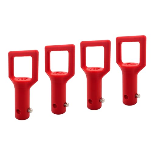 Heavy Duty Trimmer Attachment Hanger 4 Pack – Wall Mount Hooks for Garage & Shed Organization – Fits All Echo Trimmer Attachments, Accessories, Blower, Edger, Brush Cutter & More (Red)